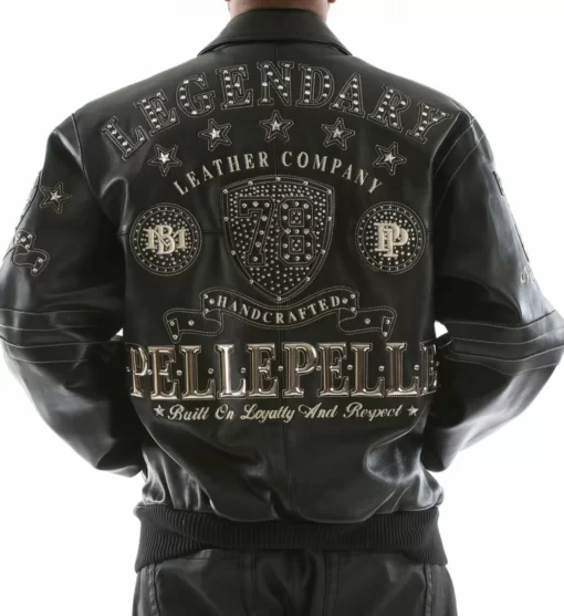 Pelle-Pelle-Black-Encrusted-Studded-Leather-Jacket