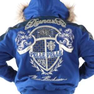 Pelle-Pelle-Dynasty-Blue-Fur-Hood-Wool-Leather-Jacket-2