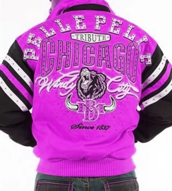 Pelle-Pelle-Chicago-Tribute-Pink-Varsity-Jacket