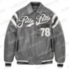 Pelle-Pelle-Gray-Encrusted-Varsity-Plush-Jacket