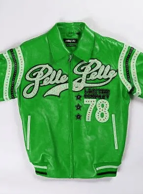 Pelle-Pelle-Green-Varsity-Leather-Jacket