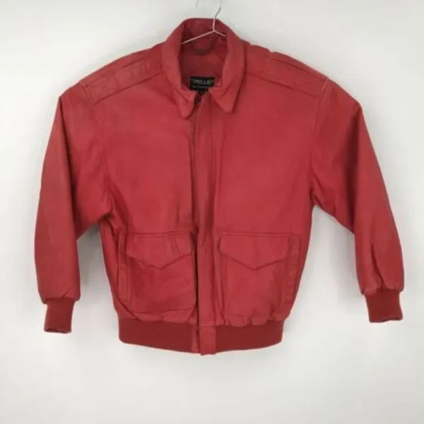 Pelle-Pelle-Mens-Bomber-Red-Collar-Genuine-Leather-Jacket