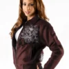 Pelle-Pelle-Womens-Triple-Crest-Shirt-Collar-Maroon-Jacket