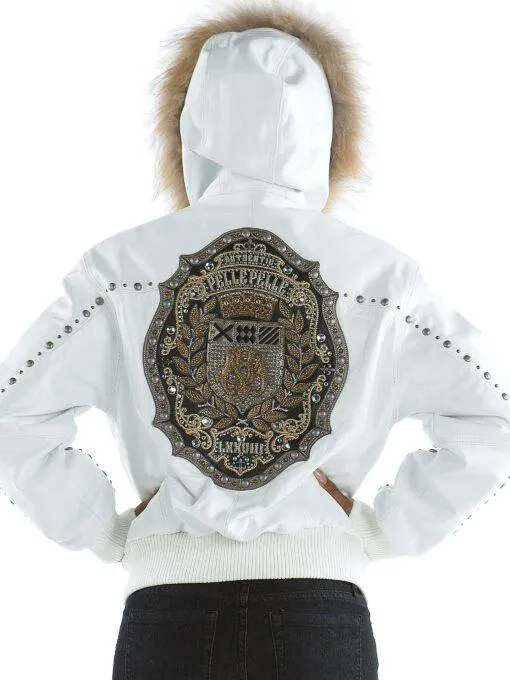 Pelle-Pelle-Ladies-Mb-Emblem-White-Fur-Jacket