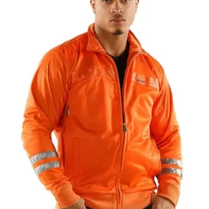 Pelle Pelle Orange Polyester Men Jacket
