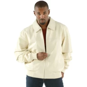 Pelle Pelle Men Plain Soft Leather Jacket White