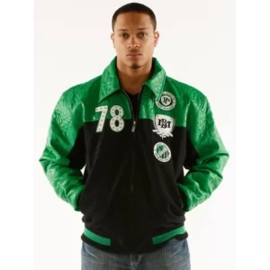 Pelle Pelle Varsity Jacket Wool Leather Jacket