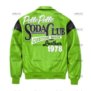 Light Green Pelle Pelle Soda Club Genuine Leather Jacket