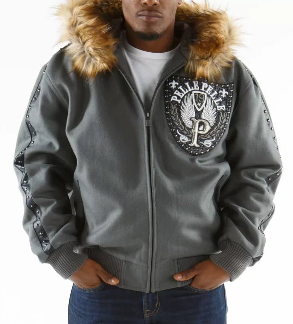 Pelle Pelle Gray Hooded Jacket