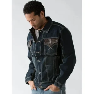 Pelle Pelle Men Dark Blue Pocket Denim Jacket