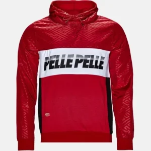 Pelle Pelle Mens Red Fleece Hoodie