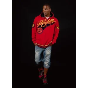 Pelle Pelle Red Woolen Varsity Hooded Jacket