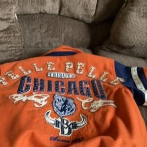 Pelle Pelle Orange Varsity Lettermen Wool Blend Jacket