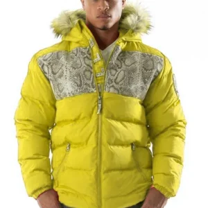 Pelle Pelle Men Snakeskin Yellow Puffer Jacket