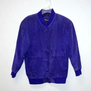 Pelle Pelle Purple Suede Bomber Suede Blend Jacket