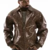 Pelle Pelle Men Brown Python Jacket