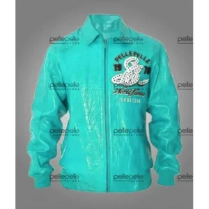 Pelle Pelle Cyan Soda Club Genuine Leather Jacket