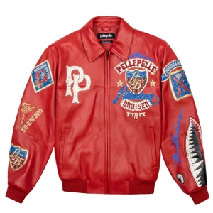 Pelle Pelle American Bruiser Red Plush Leather