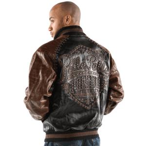 Pelle Pelle Brown Studded Genuine Leather Jacket