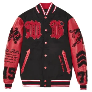 Pelle Pelle Red And Black Varsity Leather Jacket