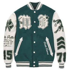 Pelle Pelle Varsity Green And White Leather Jacket