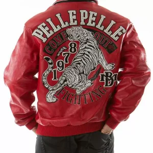 Pelle Pelle Red Come Out Fighting Leather Jacket