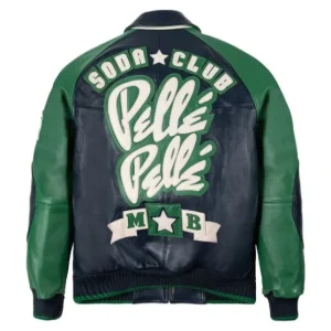 Pelle Pelle Soda Club Men Green Black Leather Jacket