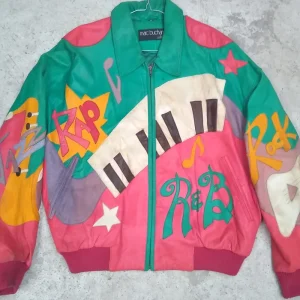 Pelle Pelle Marc Buchanan Pink & Green Leather Jacket