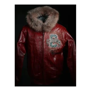 Pelle Pelle Fur Hood Red Chi-Town Jacket