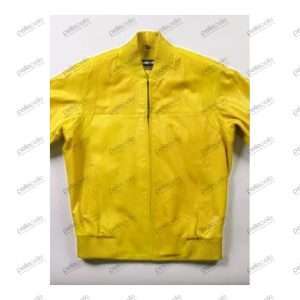 Pelle Pelle Bomber Yellow Genuine Leather Jacket