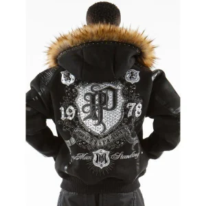 Pelle Pelle Black Fur Hood Legendary Jacket Coat