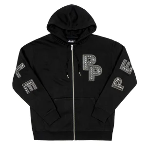 Pelle Pelle Black Wool Stone Hoodie Genuine Wool