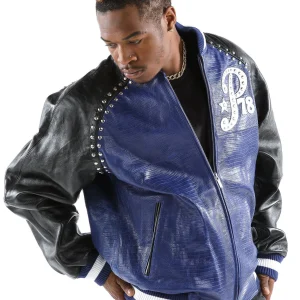 Pelle Pelle Navy Blue Men Varsity Jacket